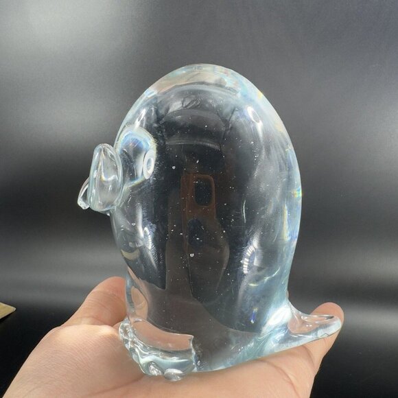 Lucio Zanetti Murano Clear Glass Big Eyed Bird Owl Whimsical Italian Glass VTG - Picture 12 of 15